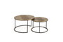 GINER Y COLOMER - Tables gigognes de salon en fer et aluminium - Set de 2 tables (Ø45x76 cm et 40x60x60 cm) - Couleur noir et bronze